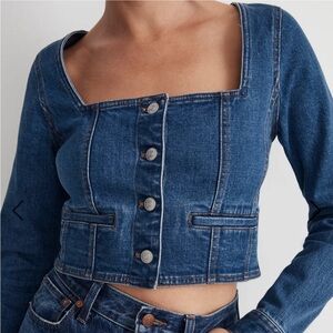 Madewell Denim Square Neck Top